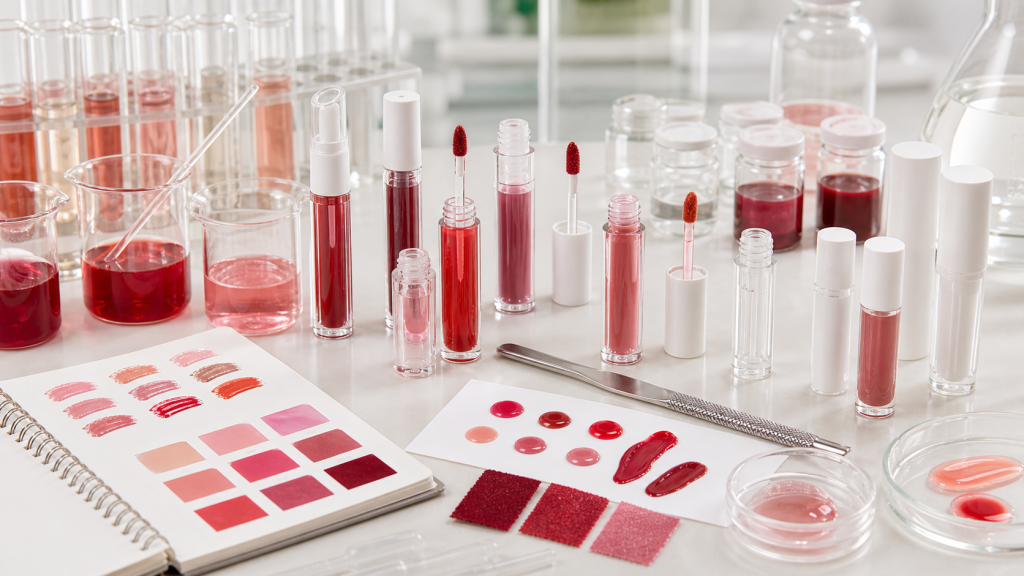 Lip Stain OEM/ODM Guide for Beauty Brands Lip stain and lip tint OEM ODM development with shade swatches, formula samples and blank cosmetic packaging