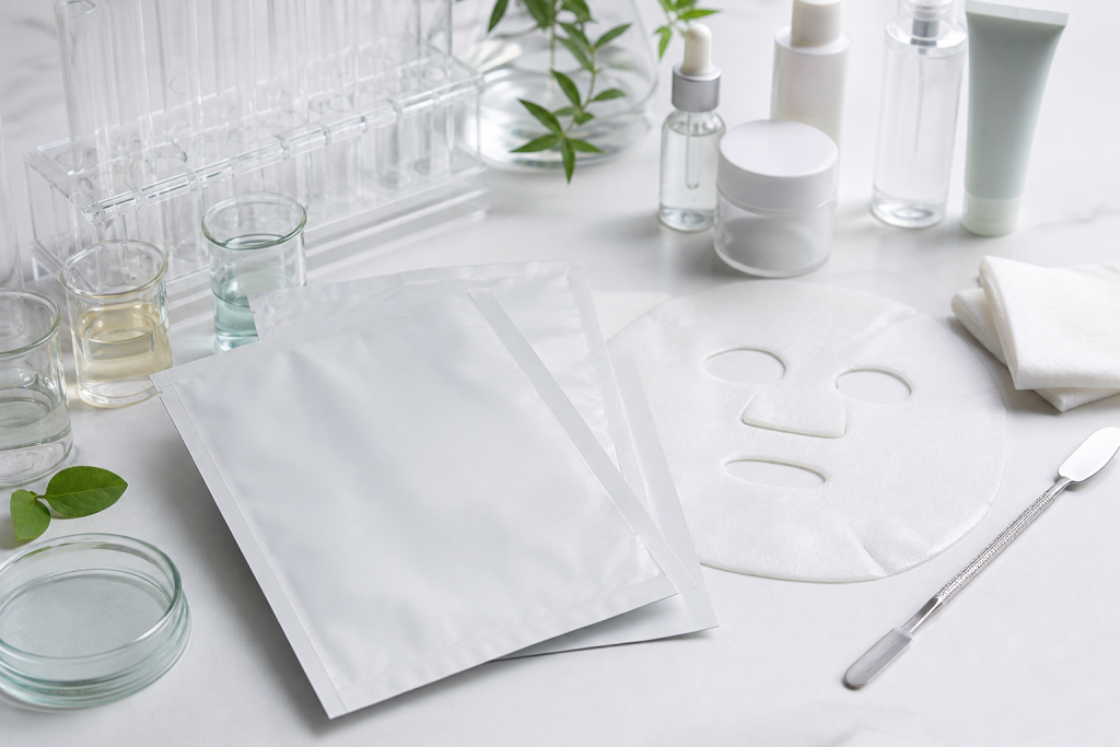 How to Launch a Private Label Face Mask Product Private label face mask OEM ODM development with blank mask pouches and skincare lab samples