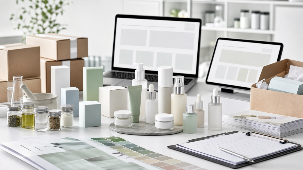 Private Label Skincare for Shopify and DTC Beauty Brands Private label skincare for Shopify and DTC beauty brands with unbranded skincare samples, packaging cartons and ecommerce planning screens