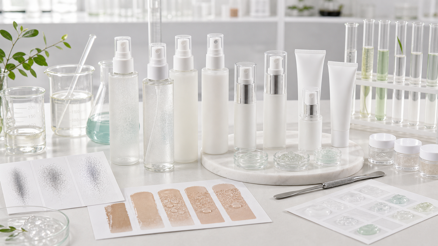 Setting Spray OEM/ODM Guide for Beauty Brands Setting spray OEM ODM development with fine mist bottles, grip primer gel samples and blank makeup packaging