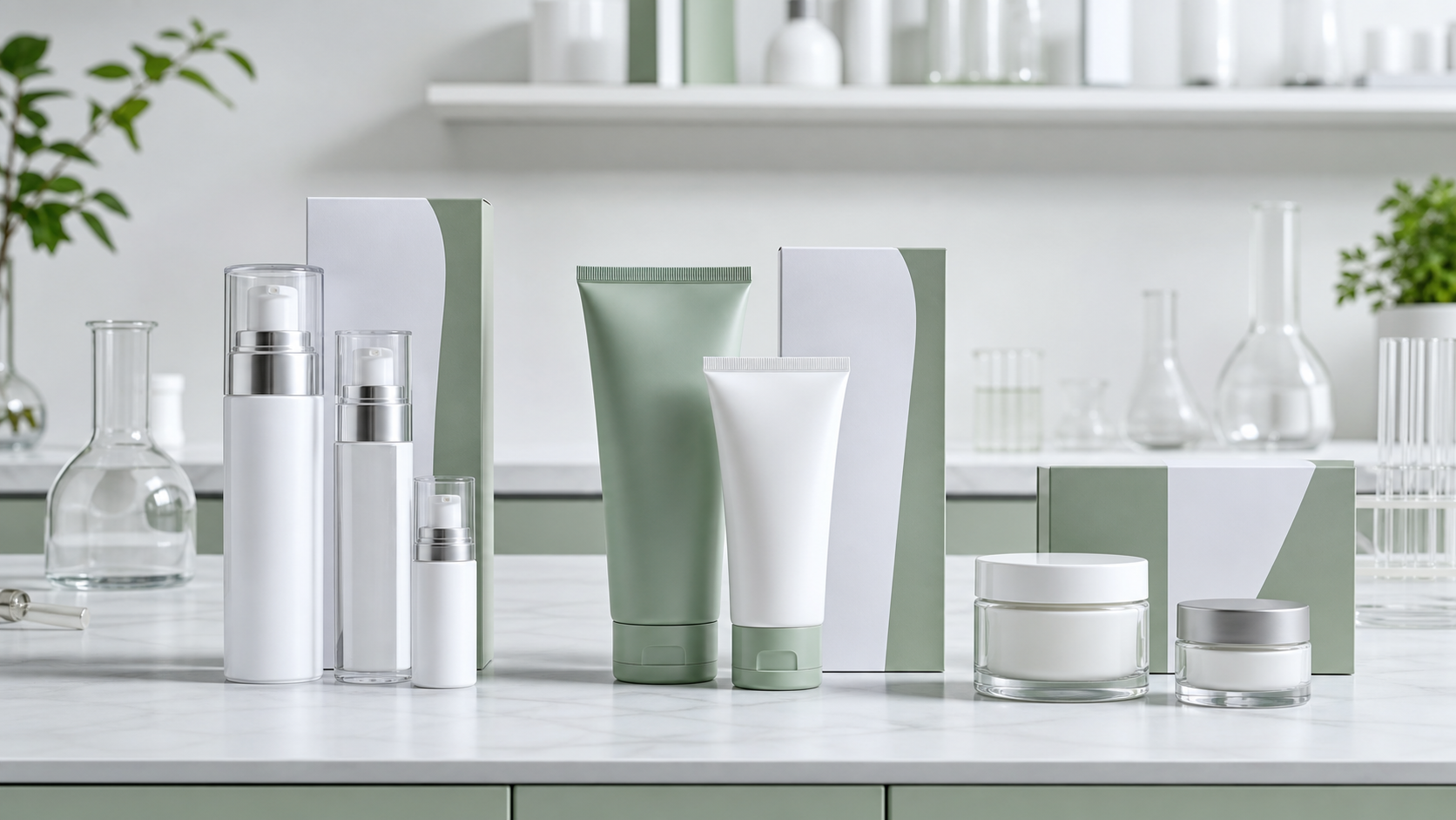 Airless Pump Bottle vs Tube vs Jar: Which Is Best for Skincare? Airless pump bottle tube and jar skincare packaging comparison with blank unbranded cosmetic containers