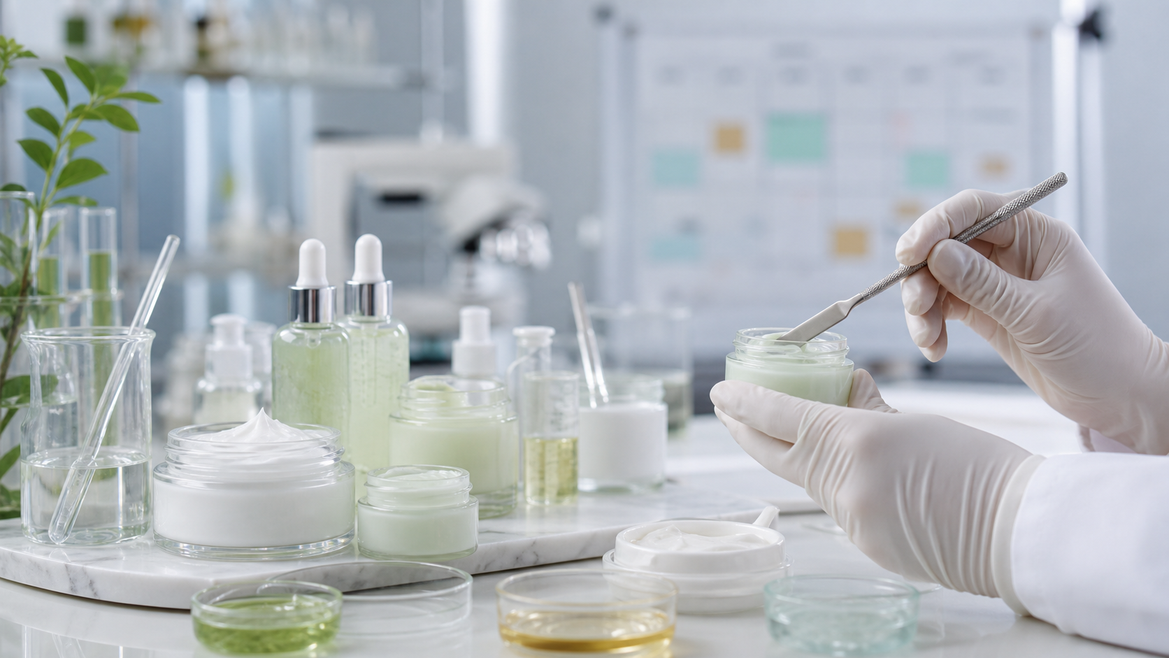 How Long Does Cosmetic Sample Development Take? Cosmetic sample development time for OEM ODM skincare with lab samples cream textures and formula testing workflow