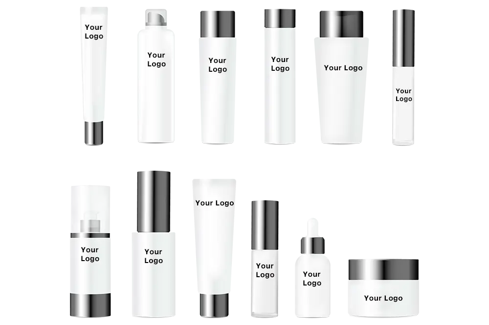 Muestra de etiqueta personalizada para skincare con logotipo
