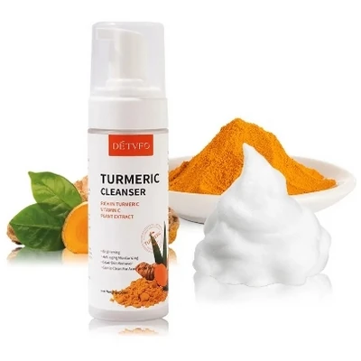 Private label turmeric cleansing mousse for facial cleanser brands