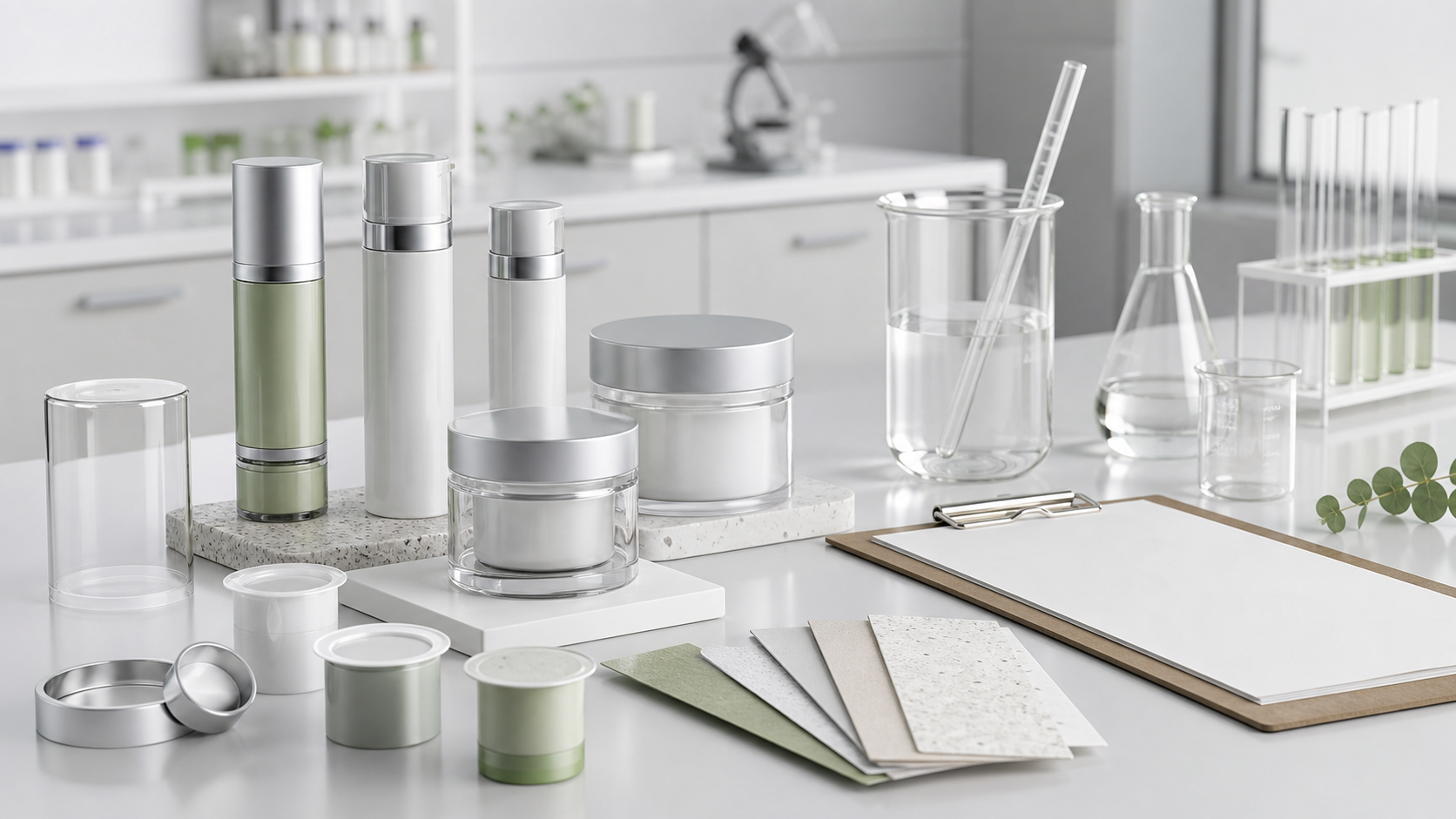 Refillable skincare product line packaging samples for cosmetic OEM ODM manufacturing