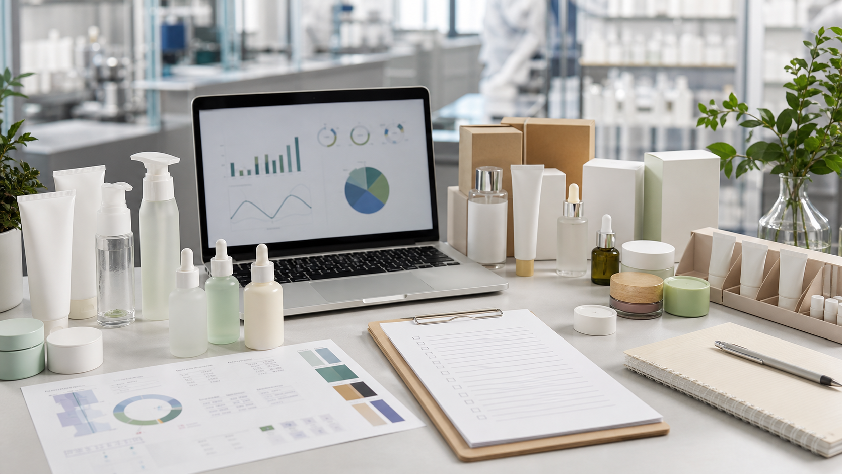 How to Compare Cosmetic Suppliers in China for B2B Brands Comparing cosmetic suppliers in China with unbranded skincare samples, packaging options, supplier charts and quality checklist