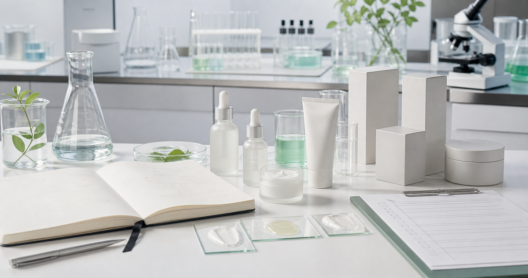 Case Study: From Formula Idea to Finished Skincare Product Skincare formula idea to finished product OEM ODM development with blank lab samples packaging mockups and quality control tools