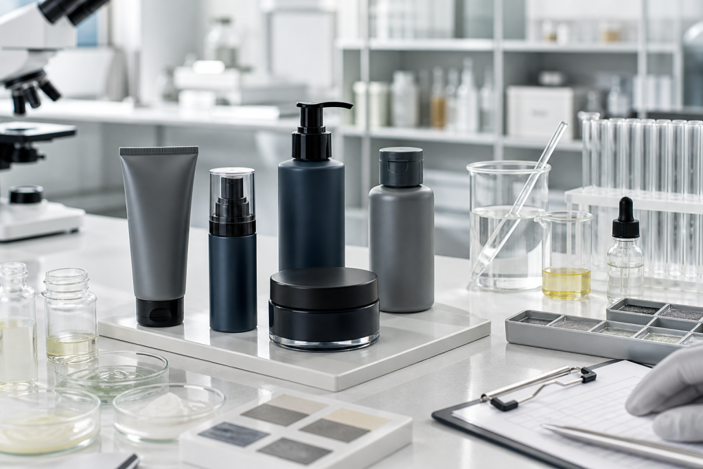 Men's Skincare Manufacturing: Opportunity for Brands Men's skincare manufacturing with unbranded grooming packaging prototypes, lab samples, formulation tools and quality control workflow